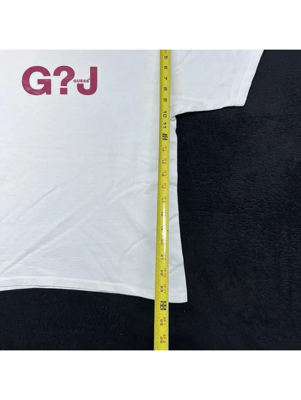 Vintage 90S Guess Jeans Company Spell Out Logo Made In Usa Mens White Tee Medium - Picture 5 of 7